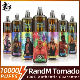 Oryginalny Randm Tornado Puff 10000 Djeńcowy Vape Pen Pen Device Puff 10k ładowne opcjonalne papieros E