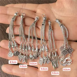 Kolyeler Junhang 18pcs 6 Farklı Stiller Tüy Moon Yıldız Yaprak Hindistan Ağacı Osmanlı Tassel Kolye DIY Tespih Takı Aksesuarları