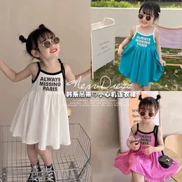 Sukienki dziewczęce dziewczynek letnia sukienka na co dzień dla dzieci bez rękawów wygodne modne ubrania dla dzieci Vestidos 230704