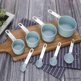 Измерение инструментов 4pcs/8pcs Multi -Pulty Spoons Cup с инструментами измерения масштаба для выпечки аксессуары из нержавеющей ручки кухонные гаджеты R230704