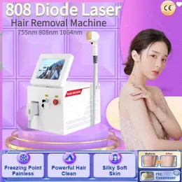 최신 휴대용 2000W 영구 제모 장치 808 다이오드 레이저 808NM 동결 지점 통증없는 제모 기계