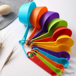 Outils de mesure Outils de cuisson Cuillère à mesurer en plastique multicolore Farine Tasse à mesurer Assaisonnement Quantité Plus Cuillère Ensemble de 6 pièces de 12 pièces R230704