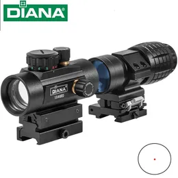 Diana 1x40 Riflescope 전술 빨간 점 범위 광경 사냥 홀로그램 녹색 점 시야 3x 돋보기 조합