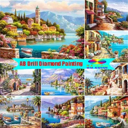 Frascos ab broca acessórios de pintura diamante cidade rural 5d diamantes imagem quarto decoração pinturas mosaico bordado