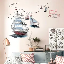 Holders Come Back Home Mediterranean Lighthouse Sailing Boat Wall Sticker Pvc Mural Art Decor Living Room Sofa Backdrop Decoration Decal