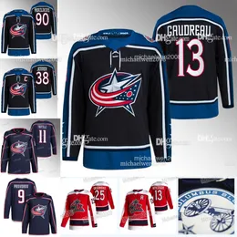 13 Johnny Gaudreau Blue Jackets Jersey Adam Fantilli Boone Jenner Cole Sillinger Kirill Marchenko Patrik Laine Elvis Merzlikins Adam Boqvist Zach Werenski