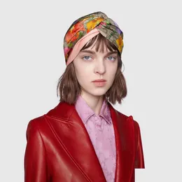 Opaski Projektant 100% Jedwab Krzyż Pałąk Kobiety Dziewczyna Elastyczne Opaski Do Włosów Retro Turban Headwraps Prezenty Kwiaty Hummingbird Orc Drop Dhlak