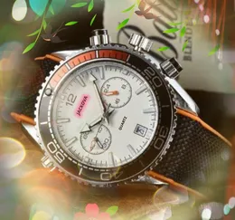 人気のビジネストレンドハイエンドナイロンバンド腕時計メンズクォーツクロノグラフ時計ストップウォッチフル機能ヨーロッパサファイアガラス腕時計モントルオムギフト