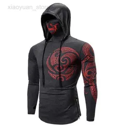 Herren-Kapuzenpullover, Herren-Stretch-Fitness-Ninja-Anzug, Herren-Kapuzenpullover, langärmelig, Gesichtsmaske, Sport, Radfahren, Kleidung, maskierte Hoodies, Kleidung HKD230704