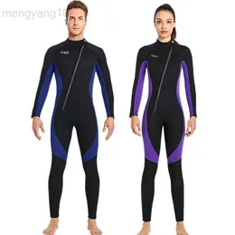 Wetsuits Drysuits 3MM Neopreen Wetsuit Rits Heren Kite Surf Duikpak Dames Kajak Zwemmen Duiken en snorkelen Onderwatervissers Wetsuits HKD230704