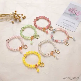 Braccialetti con ciondoli Braccialetti con fiori nuovi Braccialetti con corda elastica fatti a mano colorati per regali di gioielli per ragazze da donna R230704