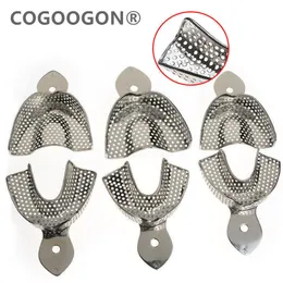 Magnifying Glasses 1 Set Dental Lab Equipment L M S Size Upper Lower Stainless Steel Impression Trays For 230704