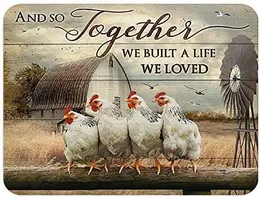 Caixas Amelia Sharpe Tin Sign Funny We Love Chicken and Farm Life Adequado para Decoração da Muralha da Fazenda da Fazenda de Cozinha Casa Sinal de Metal de Alumínio