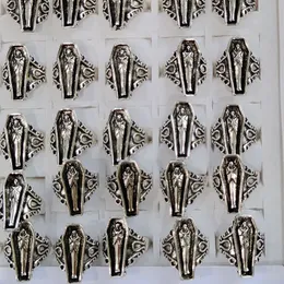 30 pieces/batch of antique silver jewelry mixed with religious men and women's opening rings, exaggerated metal alloy jewelry