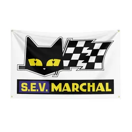Lådor 90x150 cm Marchals flagga polyester tryckt racing bilbanner för dekor