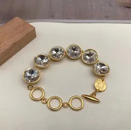 Clássico branco cristal pingente corrente pulseira mulheres amantes de casamento presente designer pulseiras banhadas a ouro 18 quilates pulseira punho letra pulseira jóias