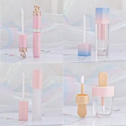 Pembe Dudak Parlatıcı Tonu Plastik Tüpler DIY Boş Makyaj Büyük Lipgloss Sıvı Ruj Kılıfı Güzellik Ambalajı F2286 NDEGP