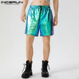 Männer Shorts Casual Party INCERUN Herren Funkelnder Stoff Zweifarbige Mode Gut Sitzende Männliche Gummi Taille S5XL 230703