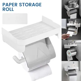 Vases Wall Mount Toilet Paper Holder Phone Holder Shelf Stainless Steel Self Adhesive Punch Free Kitchen Roll Paper Accessory