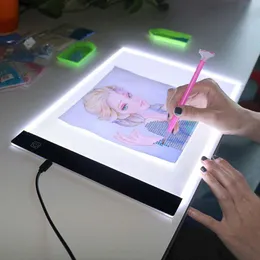 Stitch A4/A5 Size LED Light Pad ögonskydd Enklare för diamantmålning Broderi Försäljning Tre nivå Dimbar målningsplatta