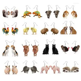 매달린 귀걸이 F19D 절묘한 동물 용 아크릴 귀여운 래브라도 개 사랑스러운 시원한 귀걸이 소녀 재미있는 보석