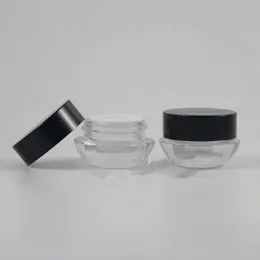 Empty 5g Glass Cream Jar Small Women 5ml Cosmetic Container Mini black Lid Refillable Bottle fast shipping F673 Wlhue