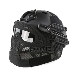 Helme Taktische Helm Paintball Helm Jagd Taktische Vollbedeckte Maske zum Aufnehmen von Airsoft Mesh atmable Eye Protective Maske