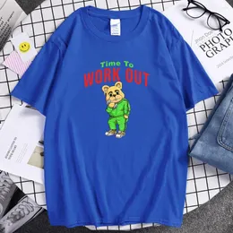 남성용 T 셔츠 테디 곰 인쇄 시간 Tshirt 남자면 편안한 빈티지 브랜드 의류 Harajuku S-XXXL MENS 셔츠