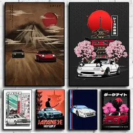 F1 CARRA PINTURA DE PINTURA DE PERTURA DE PERTURA DE PARTE GTR GTR MINI NEON NEON VAPORWAVE OUTUN HOME MOTORSPORT RACAGING SALE Decor Canvas Posters estético presente para amigo W06