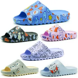 s Summer Slides Sandals per spiaggia freschi traspiranti Flip Flops Fish Mouth Slifor Lightweight Graffiti Grandi dimensioni Slima