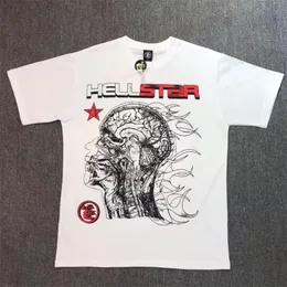 メンズTシャツHellstar 100％コットンTシャツ脳印刷ハイストリート1 1男性と女性の両方に適したゆるいフィッティング半袖230703