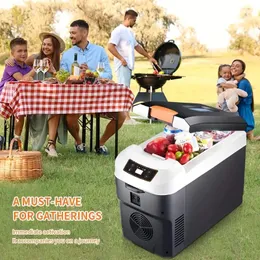 10L Portable Car Refrigerator, DC12V, AC100V-120V, Multifunctional Refrigerator For Refrigeration And Heating Of Drinks, Wine, Seafood And Fruits,