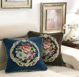 Travesseiro de luxo europeu flor margarida capa de sofá para decoração de sala de estar cintura dormir caqui fronha floral navidad decoração de casa YLW-042