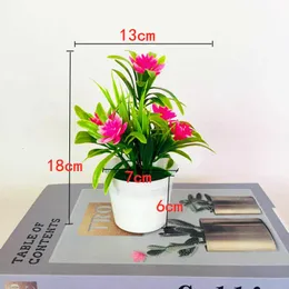 Dried Flowers Small Lotus Potted Artificial Flower Cheap Plastic Fake Plant Heads Living Room Table And Counter Decoration Green Plants