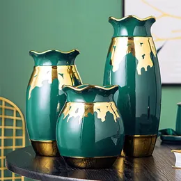 Vazolar modern basit ışık lüks seramik vazo kuzey Avrupa tarzı oturma odası çay masası dekorasyon büyük ve küçük dekorat