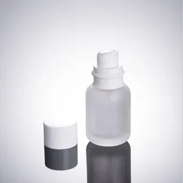 50ML フロストガラス化粧品ボトル、17OZ ガラスローションボトル、50CC ガラスプレスボトル、白キャップ空ボトル F2017458 Nkjhc