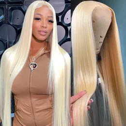 613 Honey Blonde 13x6 Human Hair Wigs Бразильская кость прямой HD прозрачные кружевные парики с женщинами для женщин