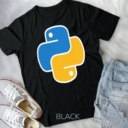 Erkek Tişörtleri Python Programlama Dili Yazılımı Kodu Bilgisayar Bilimi UNISEX O-NECK Pamuk Gömlek Erkek Günlük Kısa Kollu Tees