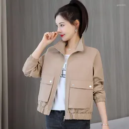 Women's Jackets 2023 Spring Autumn Korean Short Leisure Female Loose Solid Color Coats Ladies Long Sleeve Outerwear O196