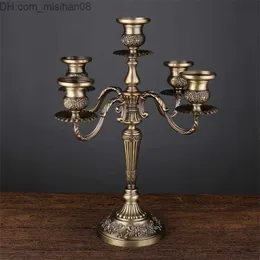 Candle Holders Candle Holders 3-arms/5-arms Bronze Metal Wedding stick Decoration Stand Light Holder for Home Decor Z230704