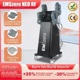 뜨거운 새로운 DLS-EMSLIM 근육 자극기 RF 신체 슬리밍 EMSZERO 14 TESLA 6000W 미용 장비 EMS 조각 기계 골반 패드 사용 가능한 공장 콘센트