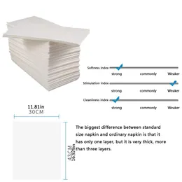 Puripetes 100pcs tecidos de papel descartáveis de camada única Dustfree Napkin Paper 30x43cm para restaurante Home Hotel