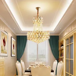 Lampy wiszące nowoczesny błyszczący kryształowy żyrandol Led oświetlenie wystrój salonu żyrandole oświetlenie domu oprawy do jadalni