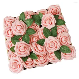 Fiori decorativi 25 pezzi Matrimonio Rose artificiali Mazzo Halloween Banchetto Festa Festival Decorazioni per la casa Materiale per gioielli fai da te rosa