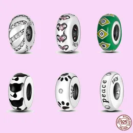925 sterling silver charms for jewelry making for pandora beads Bracelet Colgante Oval Gemstone Series charm set