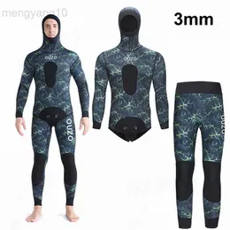 Wetsuits Drysuits 1.5mm/3mm Spearfishing Premium Camouflage Fullsuit Neoprene 2-pieces Hoodie Wetsuit Scuba Diving Suit Hoodie Snorkeling Suits HKD230704