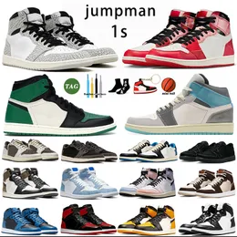 2023 Gratis fraktdesignerskor med Box Jumpman 1 Låga basketskor OG Jumpmen 1 1S Voodoo Se Concord Obsidian Spider Vers Space Jam Black Phantom Mens Trainers