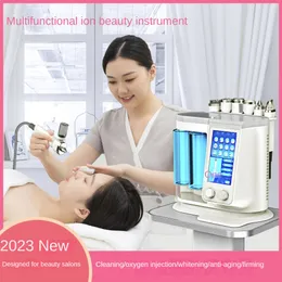 新しい小型多機能 7in1 洗顔酸素吸収水分補給肌管理器具 RF 超音波美顔器