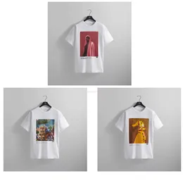 مصمم أزياء الملابس المحملات tshirts طبعة خاصة تي شد القطن تنفس الزوجين قميص الثقافة غير الرسمية لمجموعة Kith Gallery Abstract Cotton Streetwea