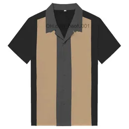 Męskie koszule na co dzień Charlie Harper koszula w pionowe paski s dla mężczyzn 50 s Rockabilly guzik w dół bawełna s sukienka vintage z krótkim rękawem Z230707